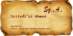 Szilvási Ahmed névjegykártya